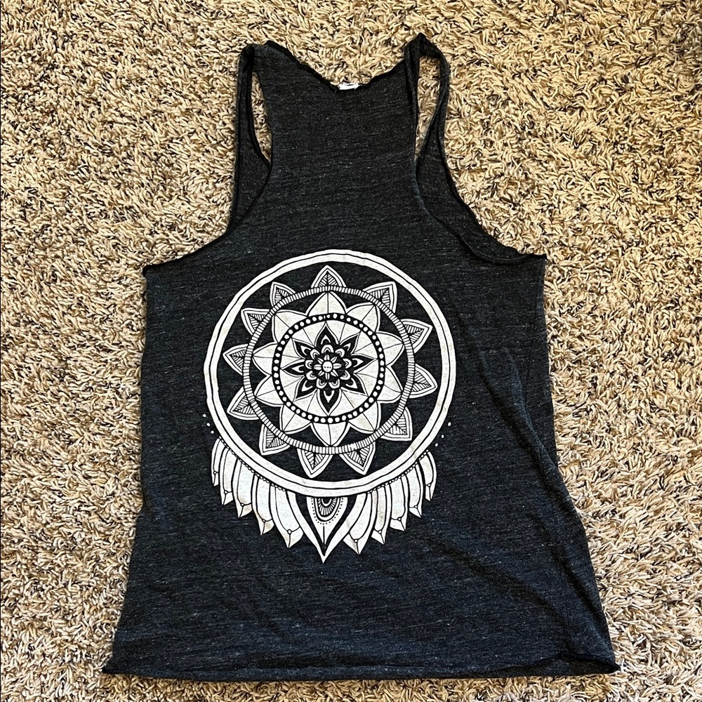 Charcoal Mandala Print Tank Top
